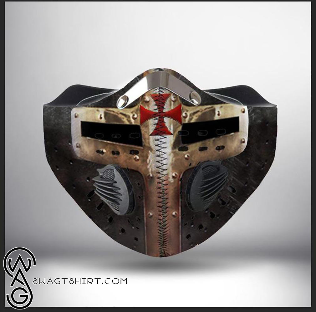 Cross of the knights templar helmet filter activated carbon face mask
