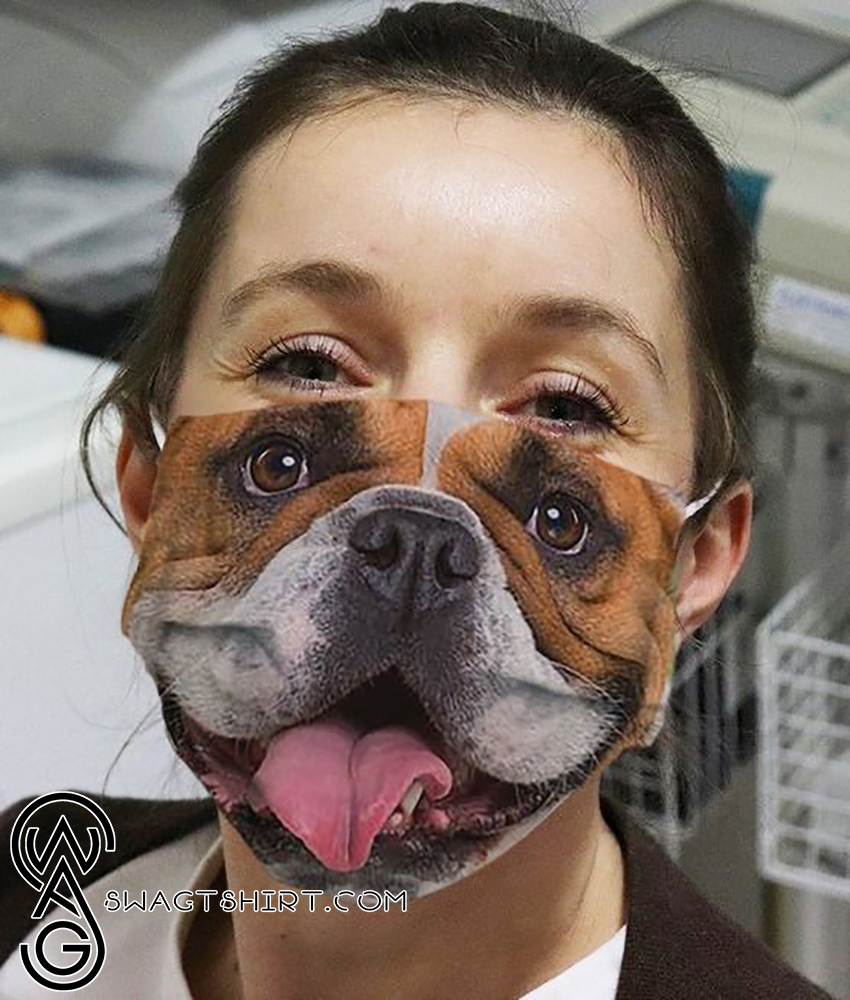 Happy bulldog face anti-dust cotton face mask