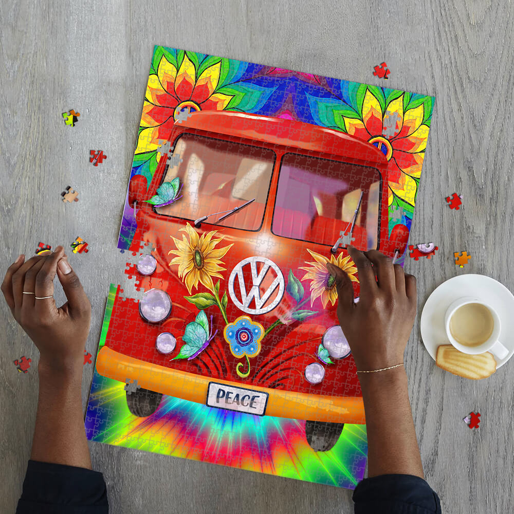 Hippie peace vans car jigsaw puzzle 2