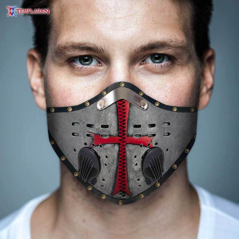 Knights templar symbols filter activated carbon face mask 1
