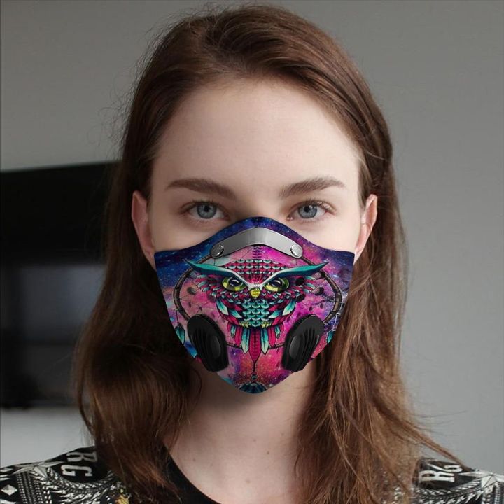 Owl dreamcatcher filter activated carbon face mask