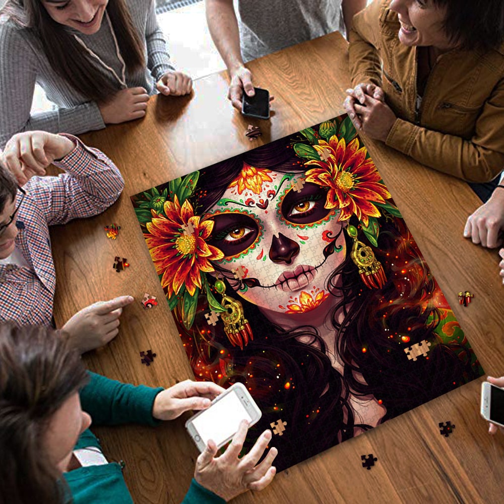 Sugar skull day of the dead jigsaw puzzle 3