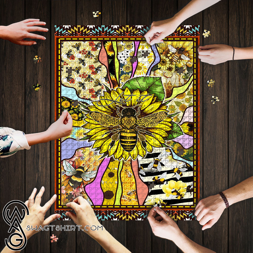 Sunflower bee let it be jigsaw puzzle
