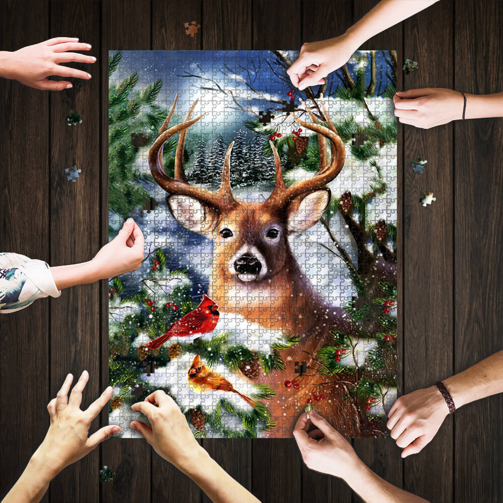 Winter deer jigsaw puzzle 2