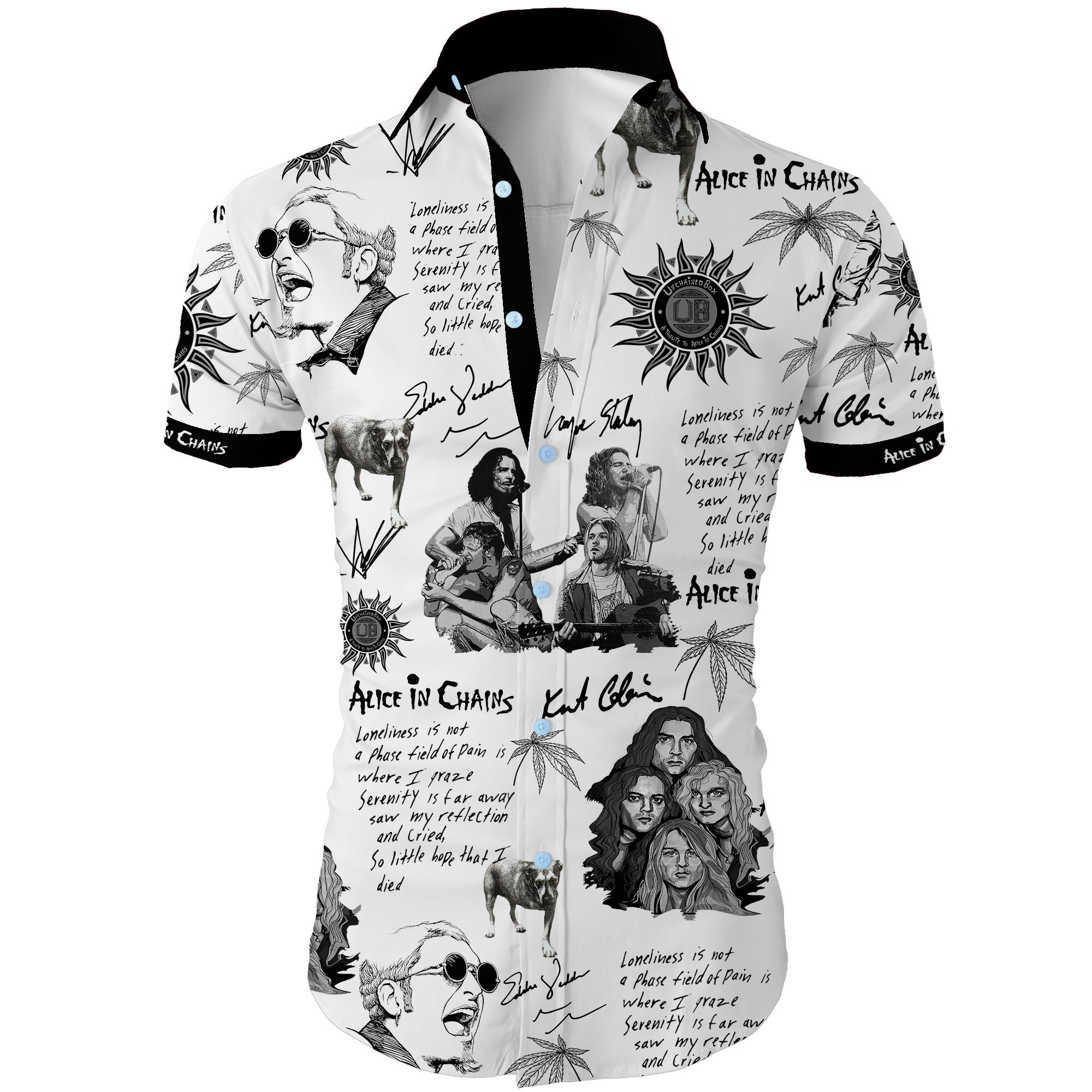 Alice in chains all over printed hawaiian shirt 2