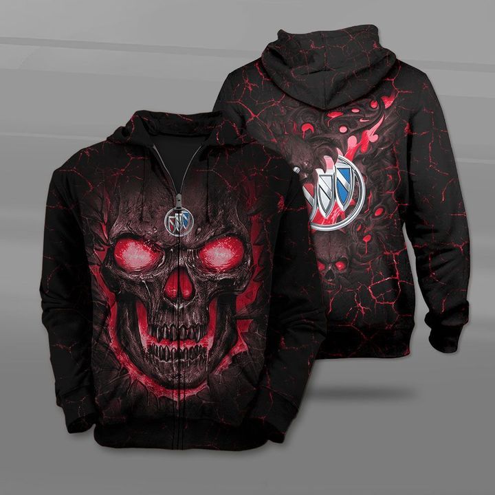 Buick lava skull full printing zip hoodie