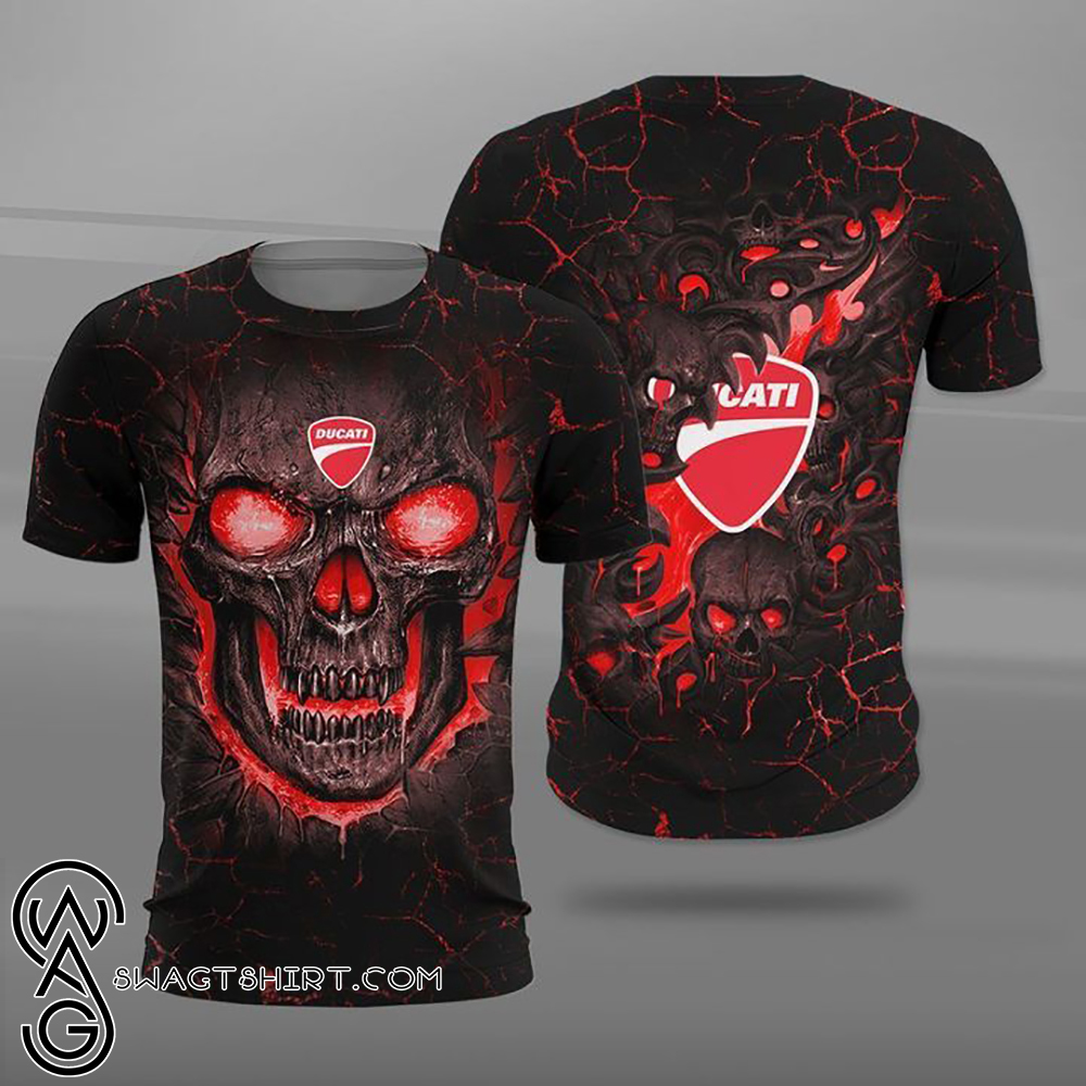 Ducati lava skull full printing shirt
