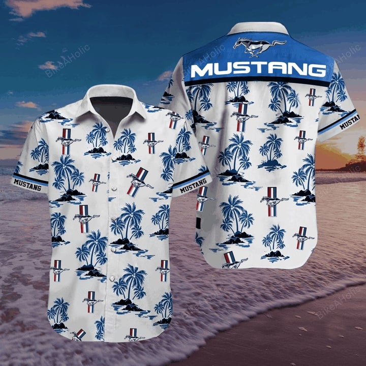 Ford mustang logo hawaiian shirt 3