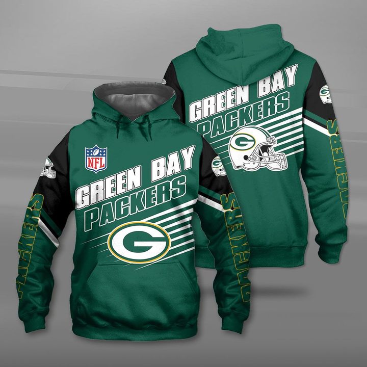 National football league green bay packers full printing hoodie
