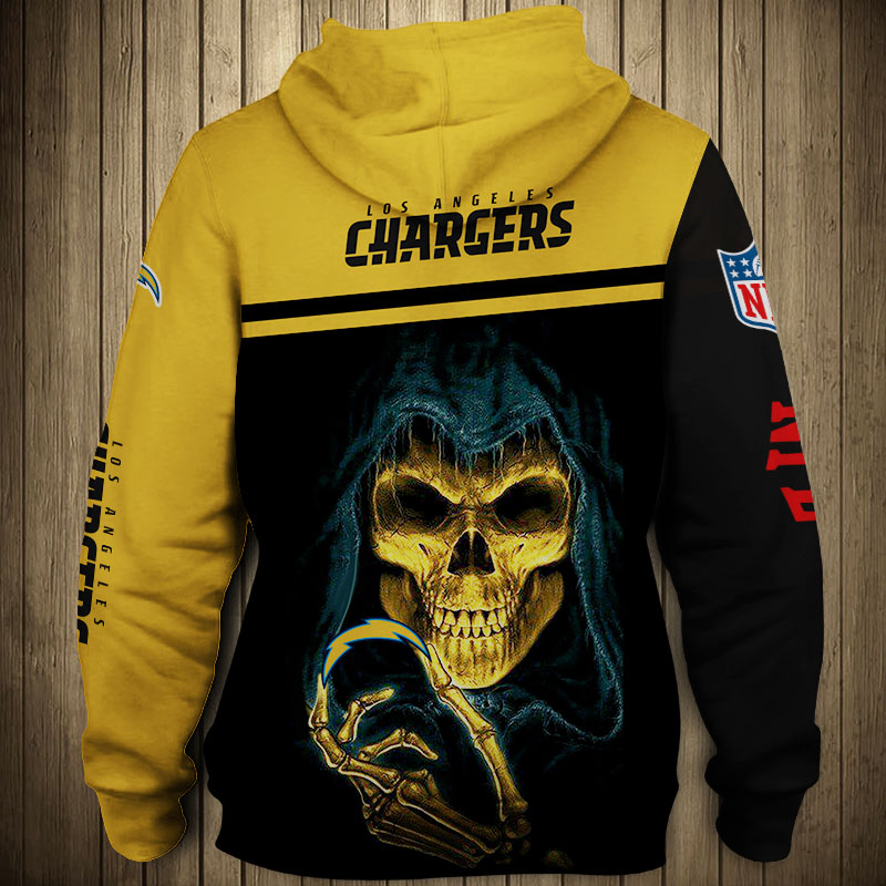 National football league los angeles chargers skull hoodie 1