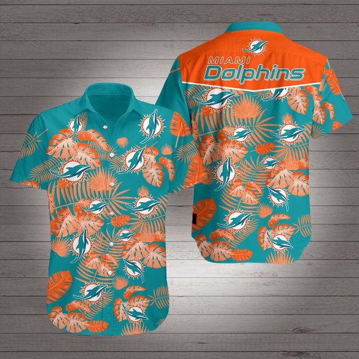 National football league miami dolphins hawaiian shirt 1