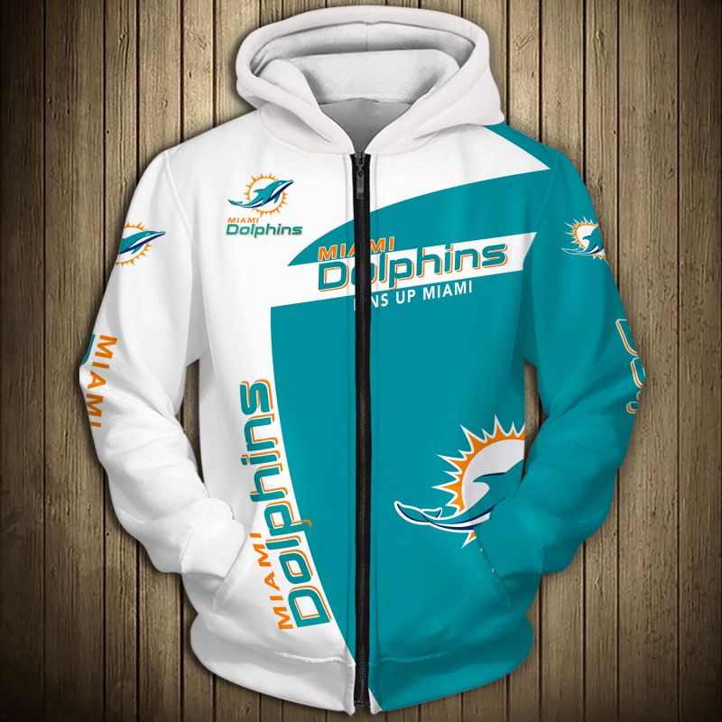 National football league miami dolphins zip hoodie