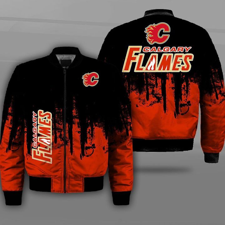 National hockey league calgary flames team full printing bomber