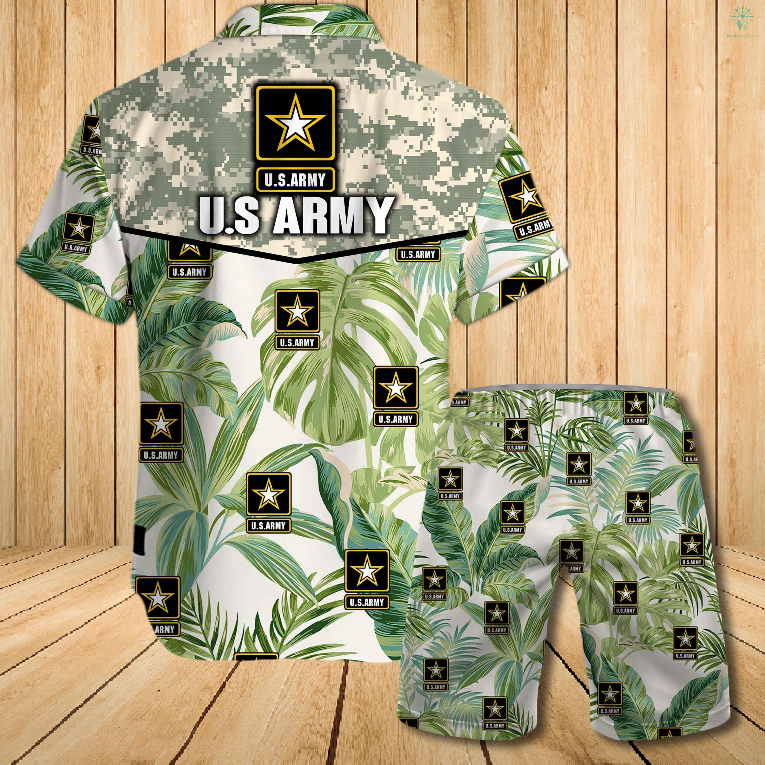 US army all over printed hawaiian shirt 1