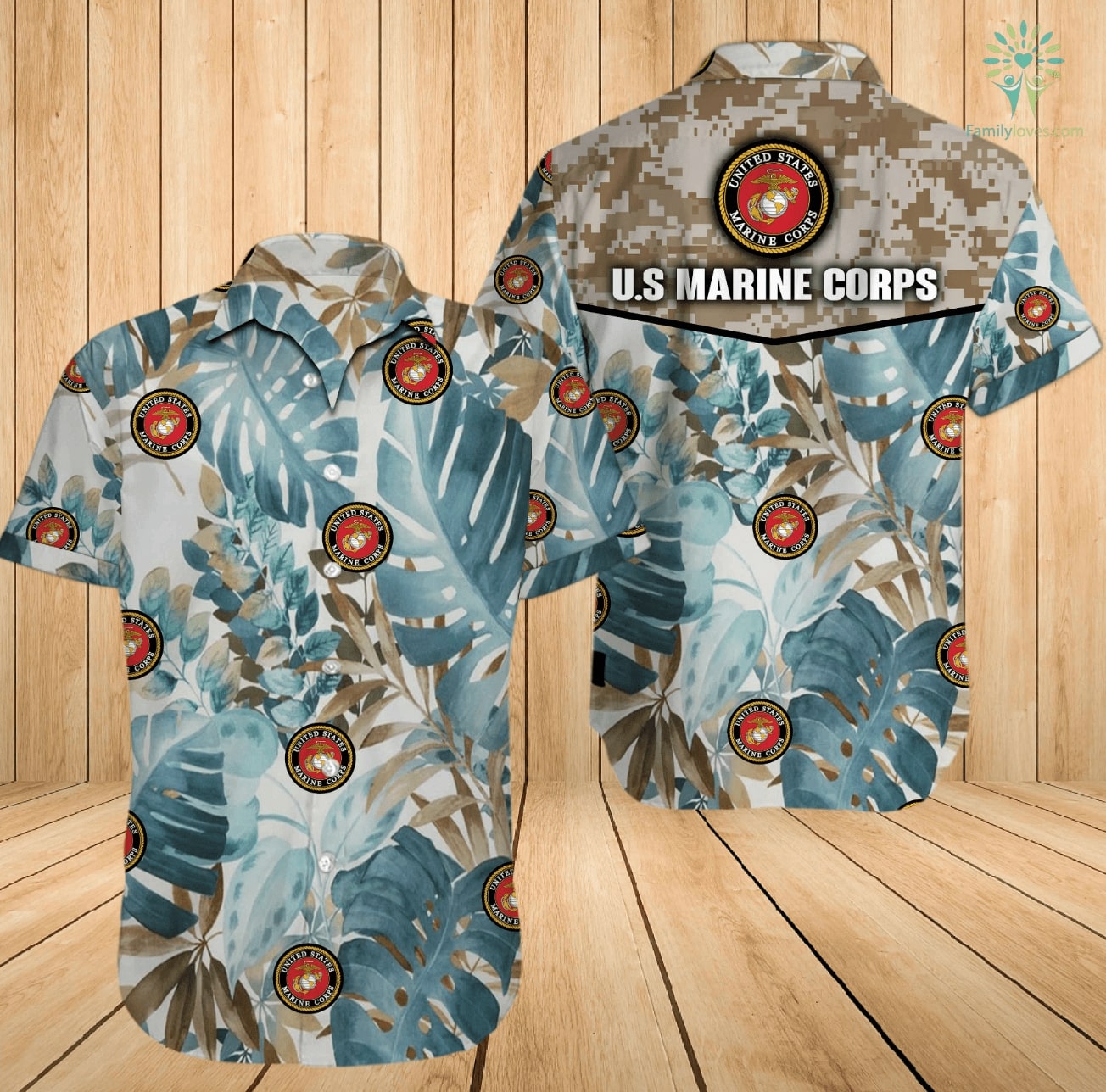 US marine corps all over printed hawaiian shirt 2