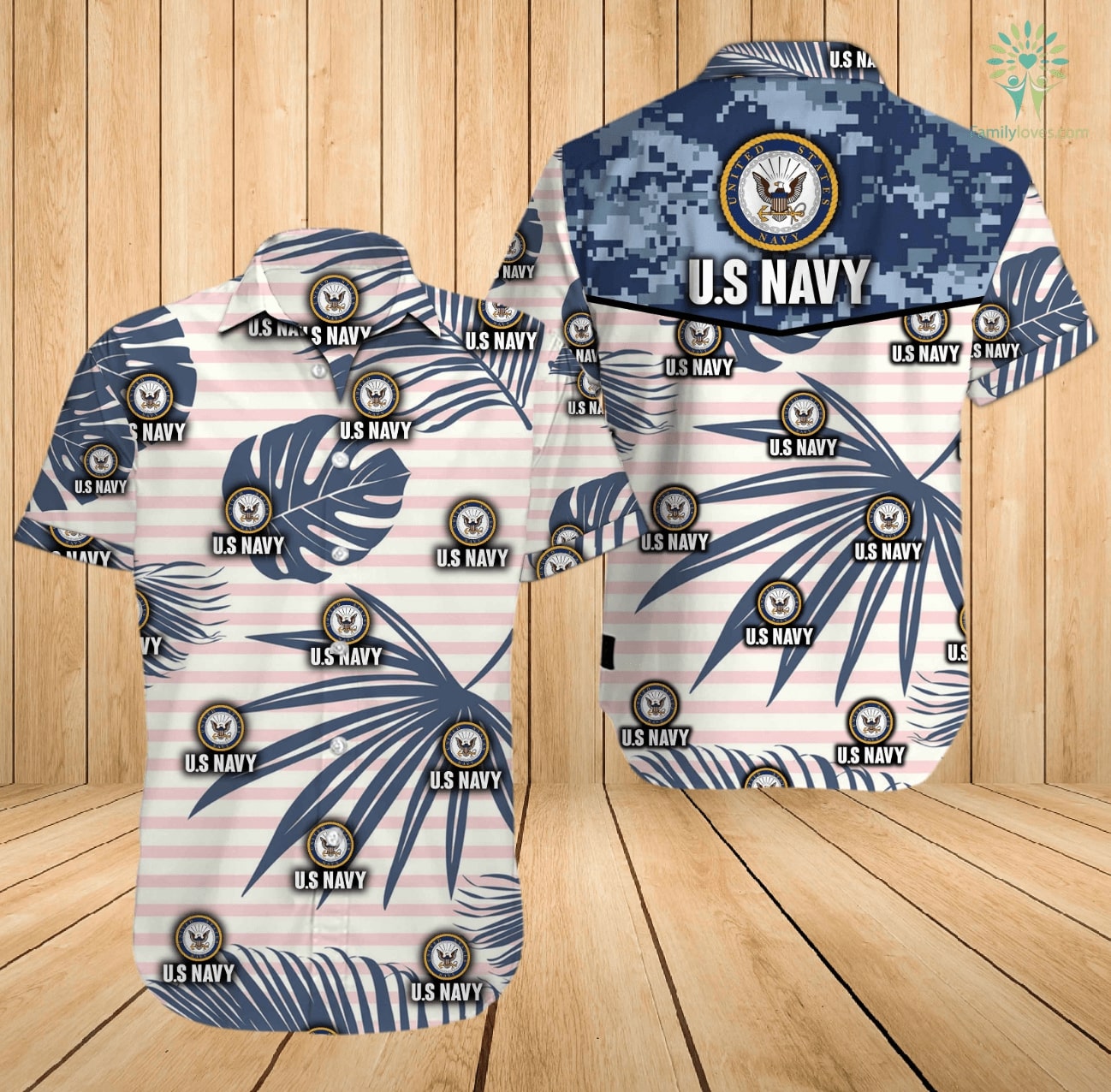 US navy all over printed hawaiian shirt 2