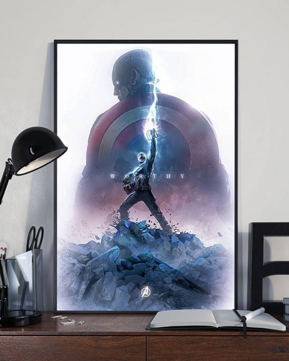 Avengers captain america use mjolnir hammer poster 2