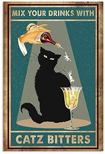 Black cat mix your drinks with catz bitters poster 3