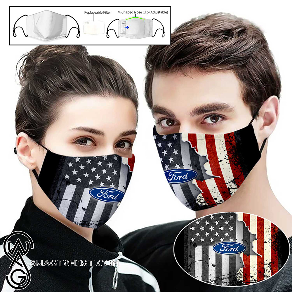 Ford american flag full printing face mask
