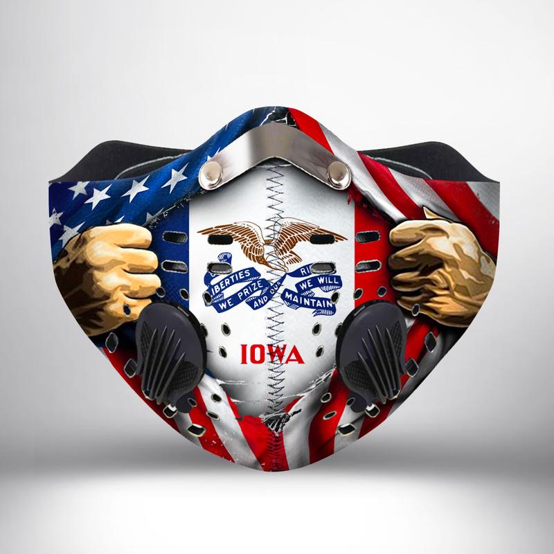 Iowa our liberties we prize and our rights we will maintain face mask 1