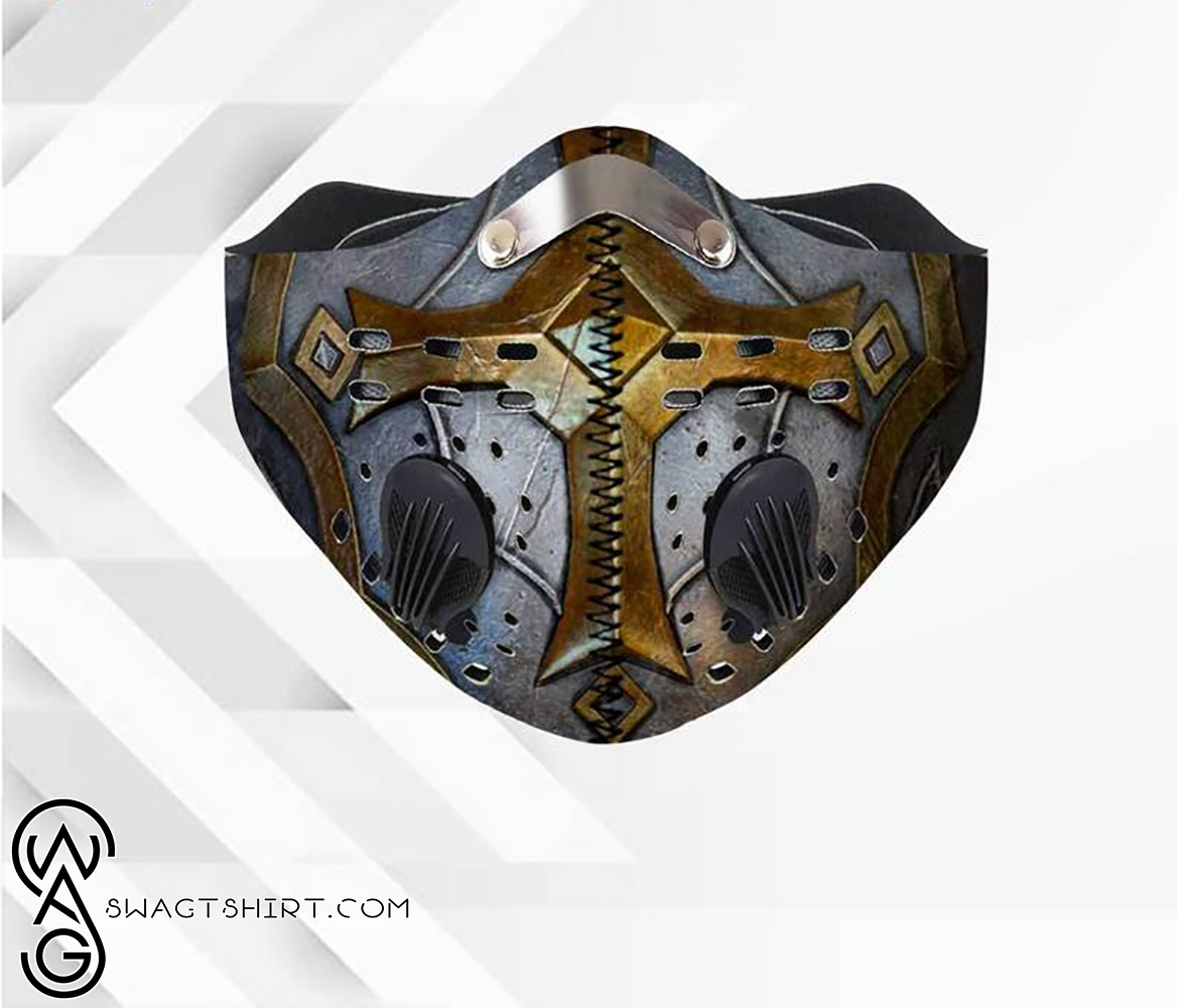 Knights templar symbol metallic filter activated carbon face mask