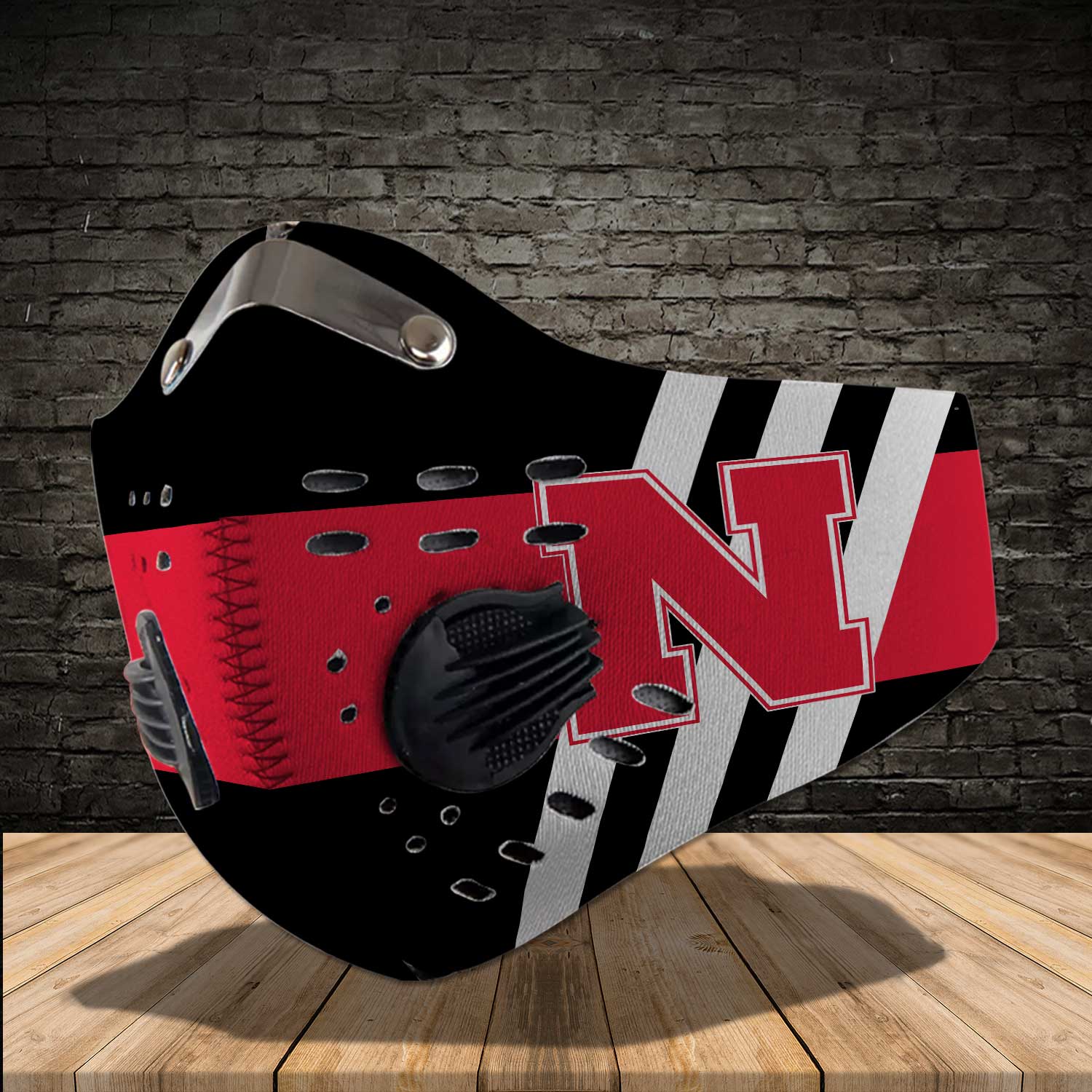 Nebraska cornhuskers football carbon filter face mask 1