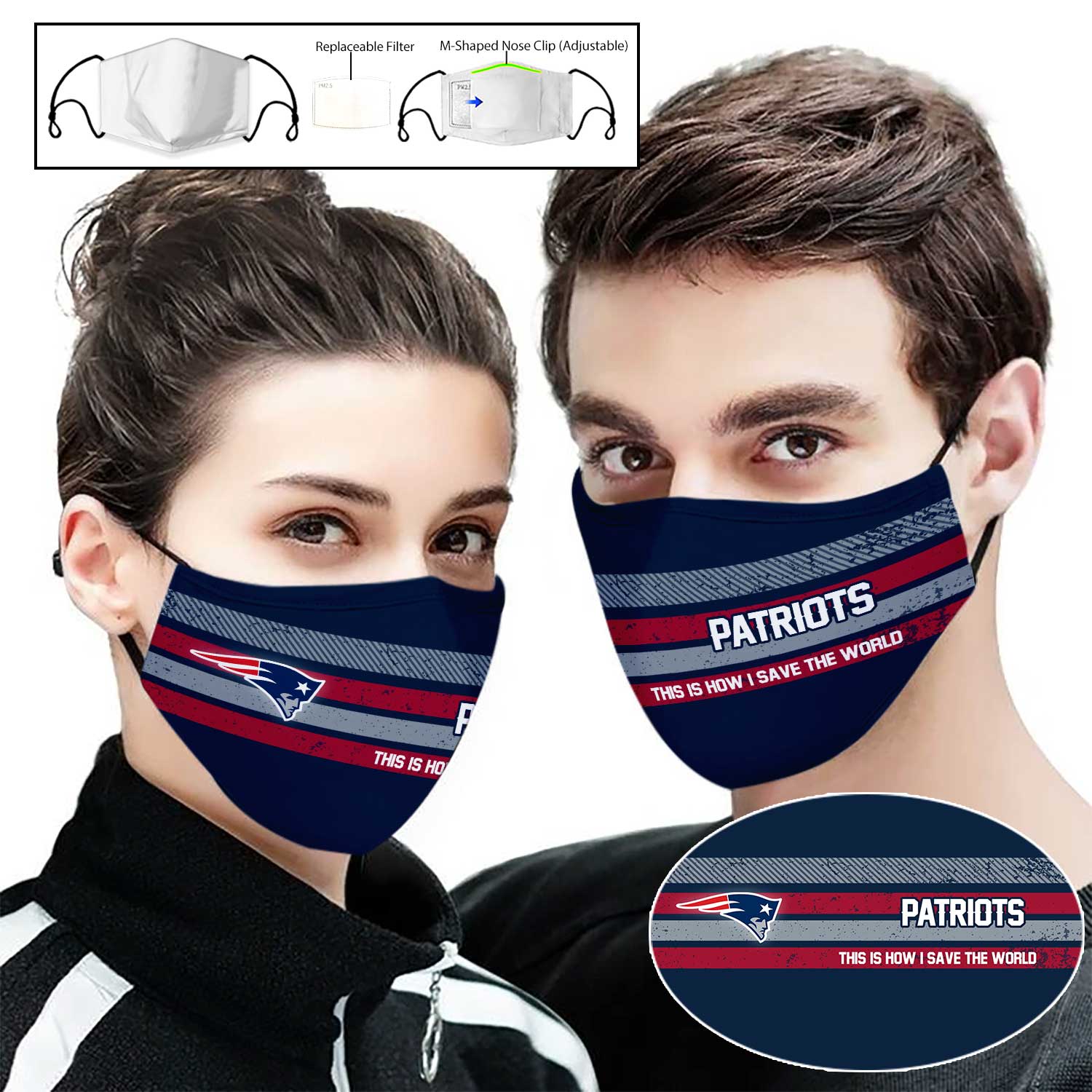 New england patriots this is how i save the world full printing face mask 1