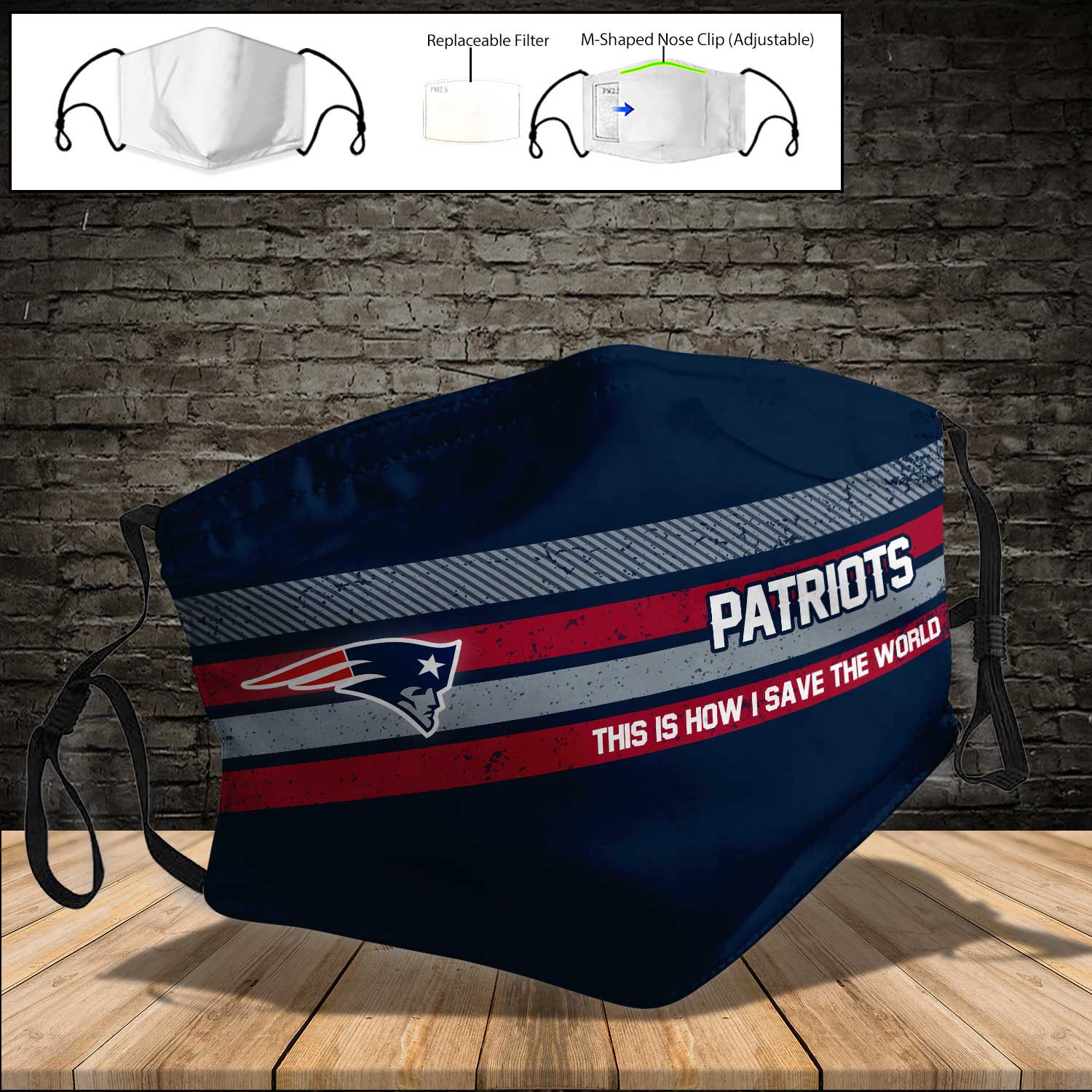 New england patriots this is how i save the world full printing face mask 3