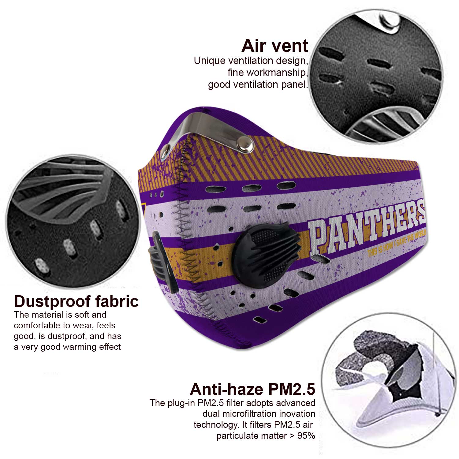 Northern iowa panthers this is how i save the world face mask 4