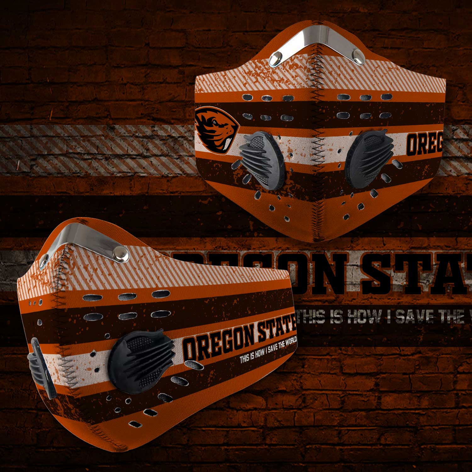 Oregon state beavers this is how i save the world face mask 1