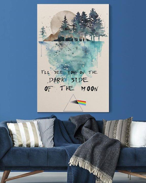 Pink floyd ill see you on the dark side of the moon watercolor poster 1