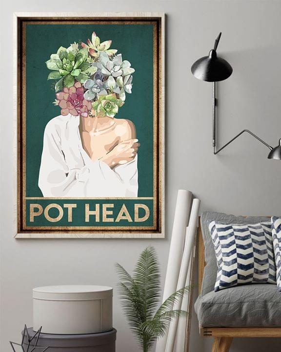 Pot head succulent vintage poster 1