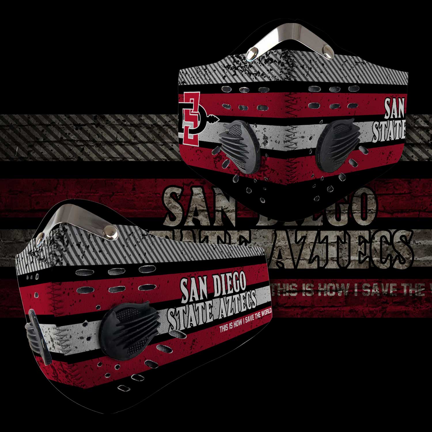 San diego state aztecs this is how i save the world face mask 2
