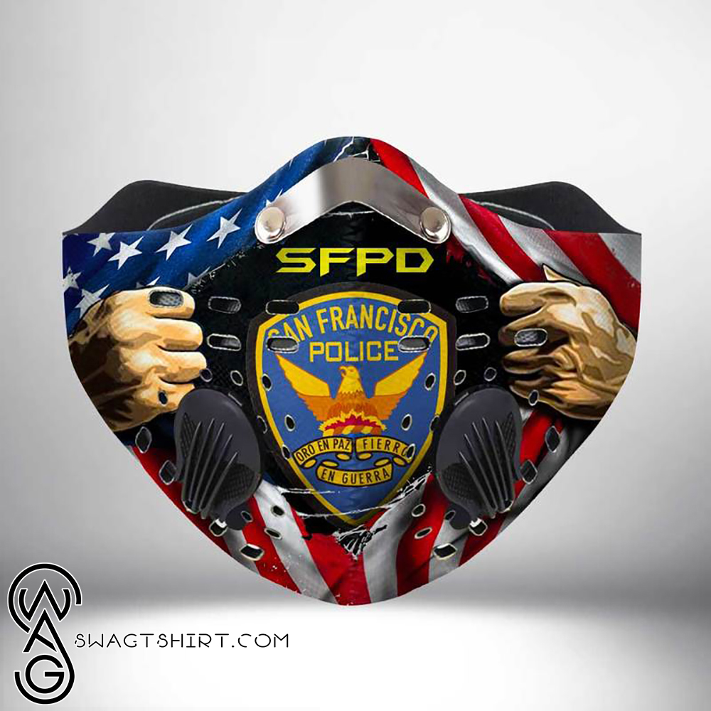 San francisco police department american flag filter activated carbon face mask