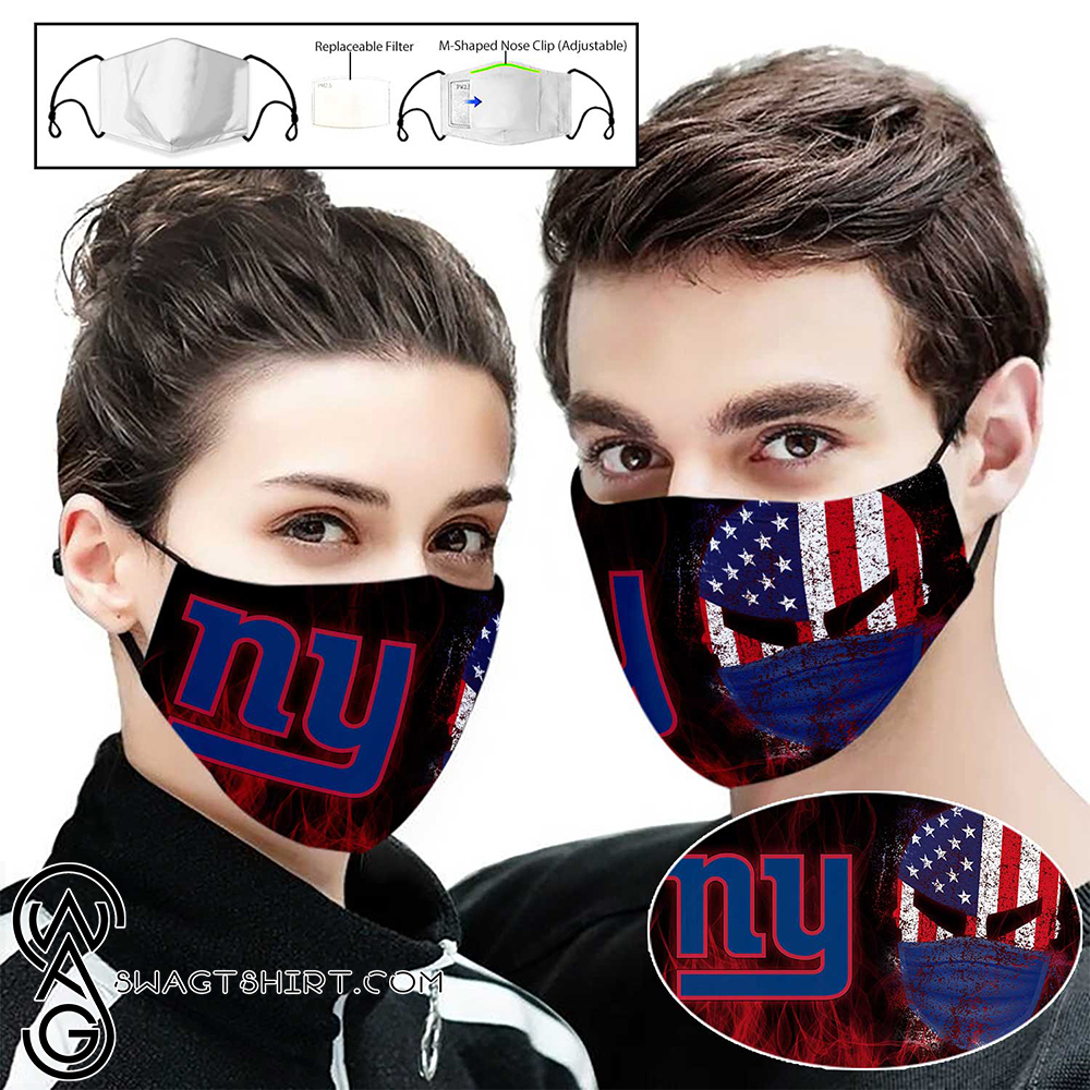Skull new york giants american flag full printing face mask