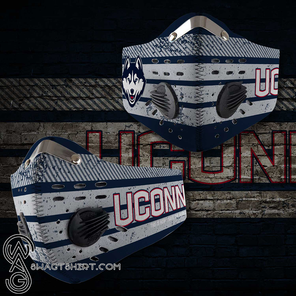 UConn huskies this is how i save the world carbon filter face mask