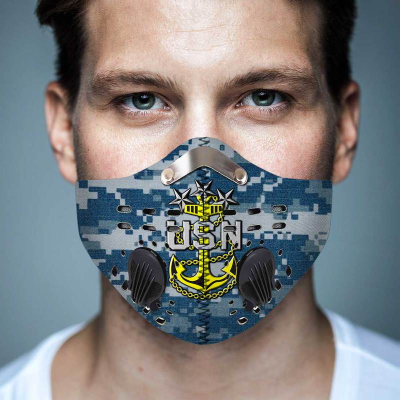 US navy chief camo filter activated carbon face mask 1