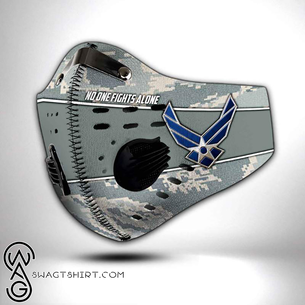 United states air force no one fights alone filter activated carbon face mask