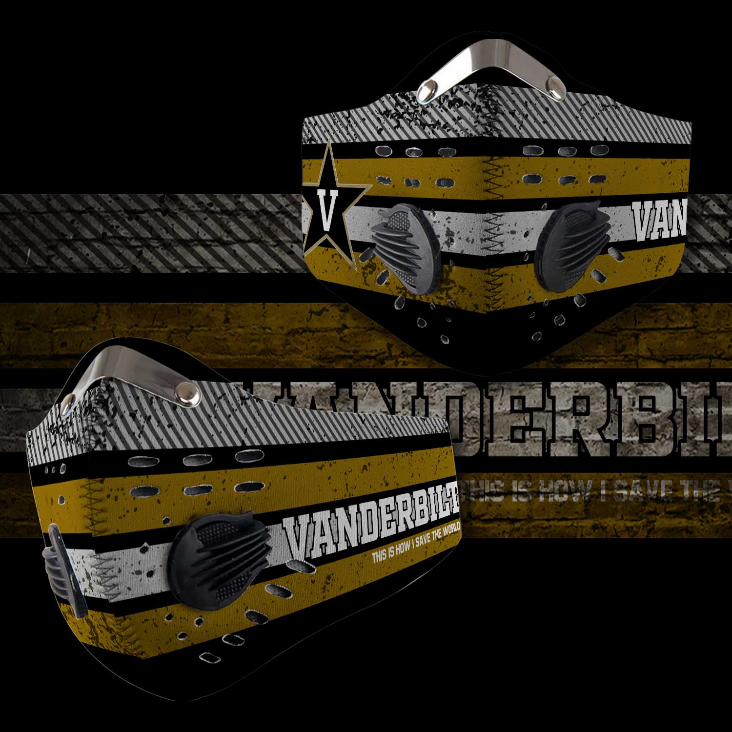Vanderbilt commodores this is how i save the world carbon filter face mask 2