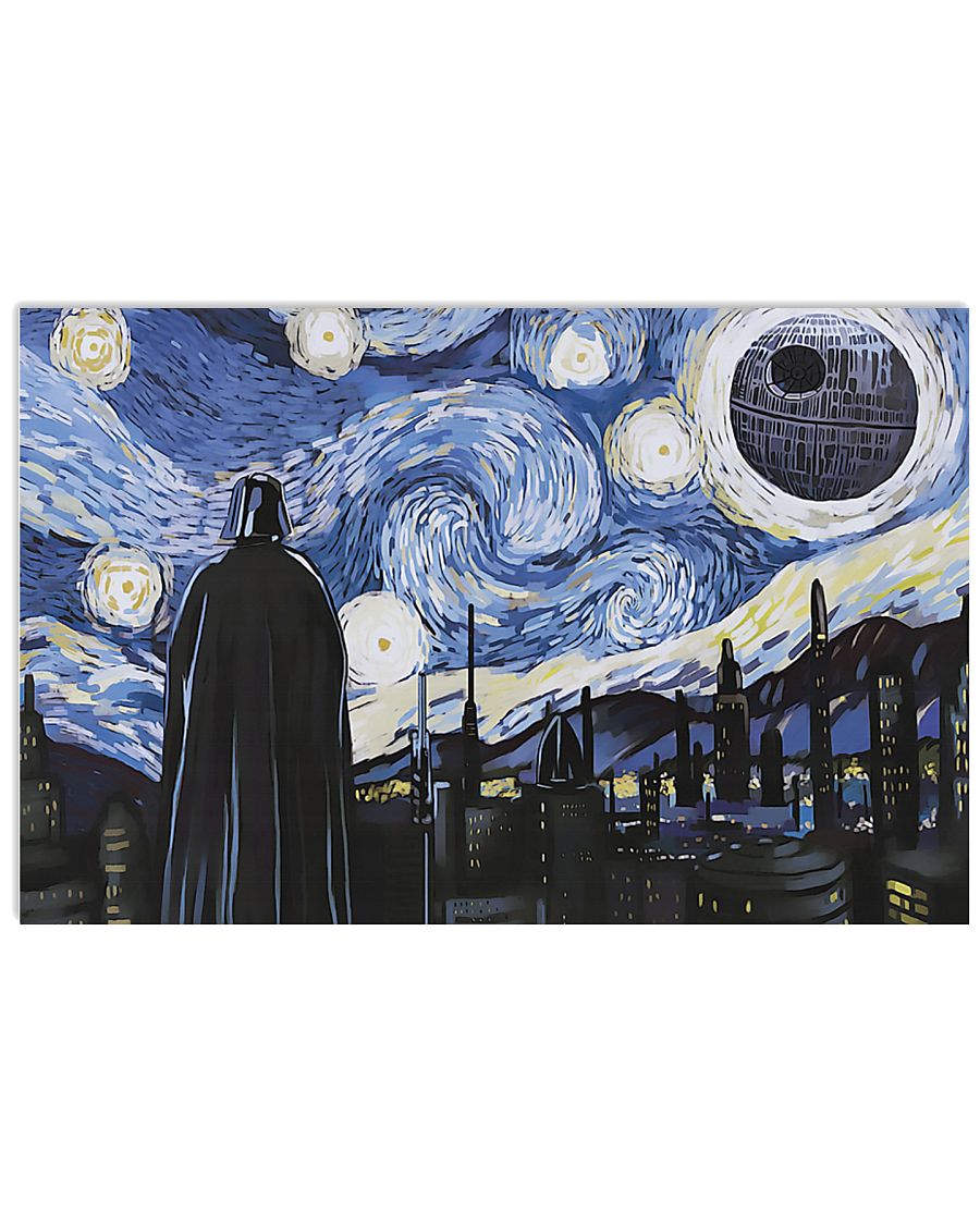 Vincent van gogh the starry night darth vader and death star poster 1