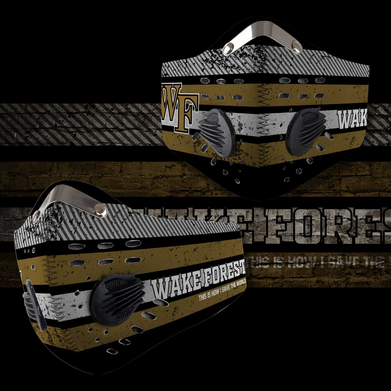 Wake forest demon deacons this is how i save the world face mask 2