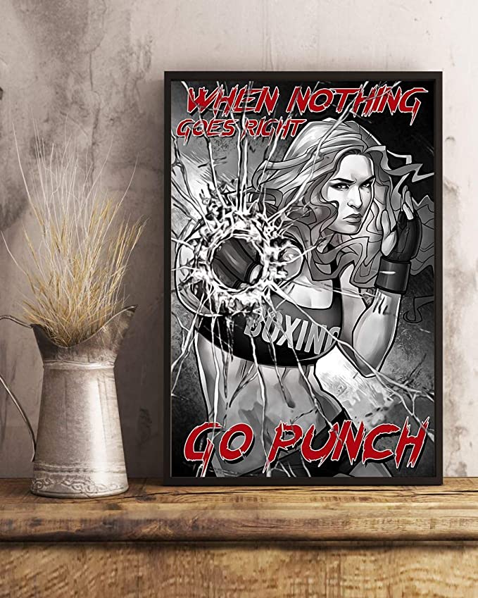 When nothing goes right go punch boxing girl poster 2