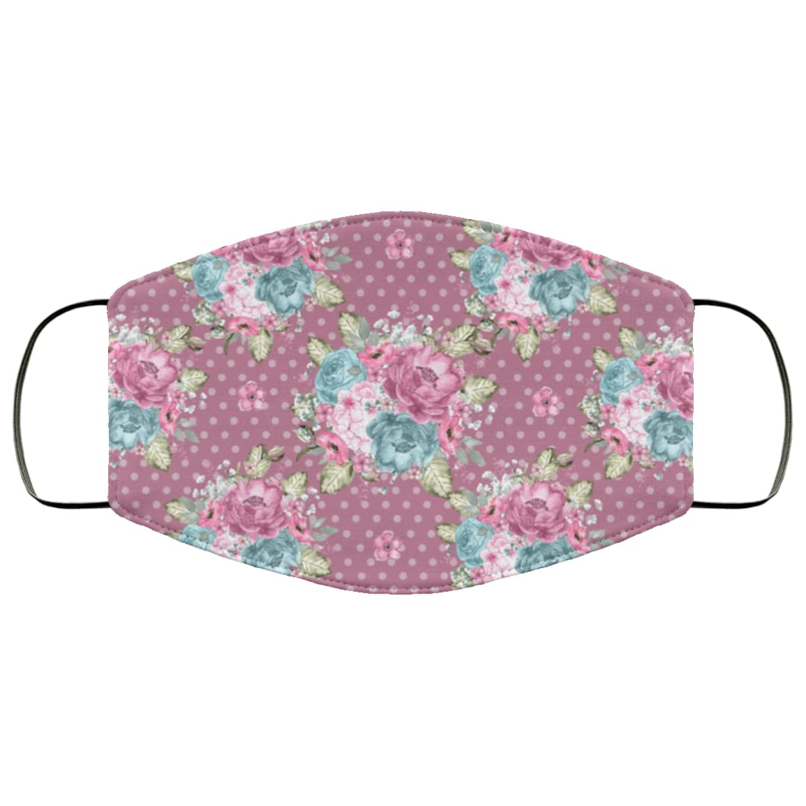 Dreams floral flowers full over printed face mask 1