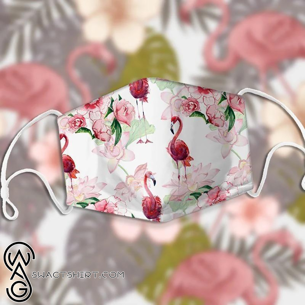 Floral roses flamingo anti pollution face mask