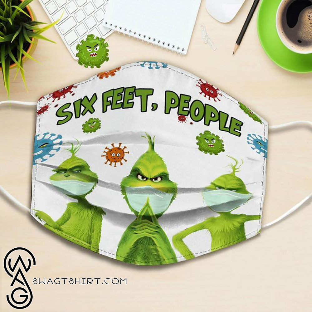 Grinch with mask six feet people full printing face mask