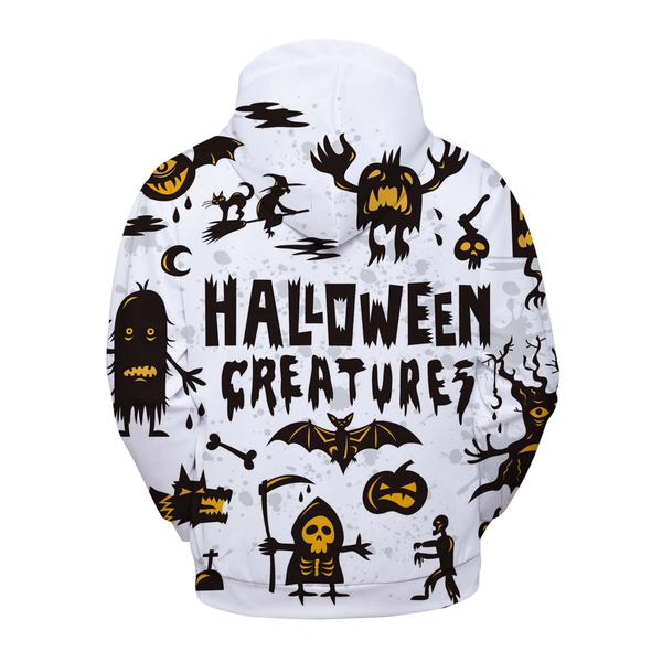 Halloween creatures all over printed hoodie 1