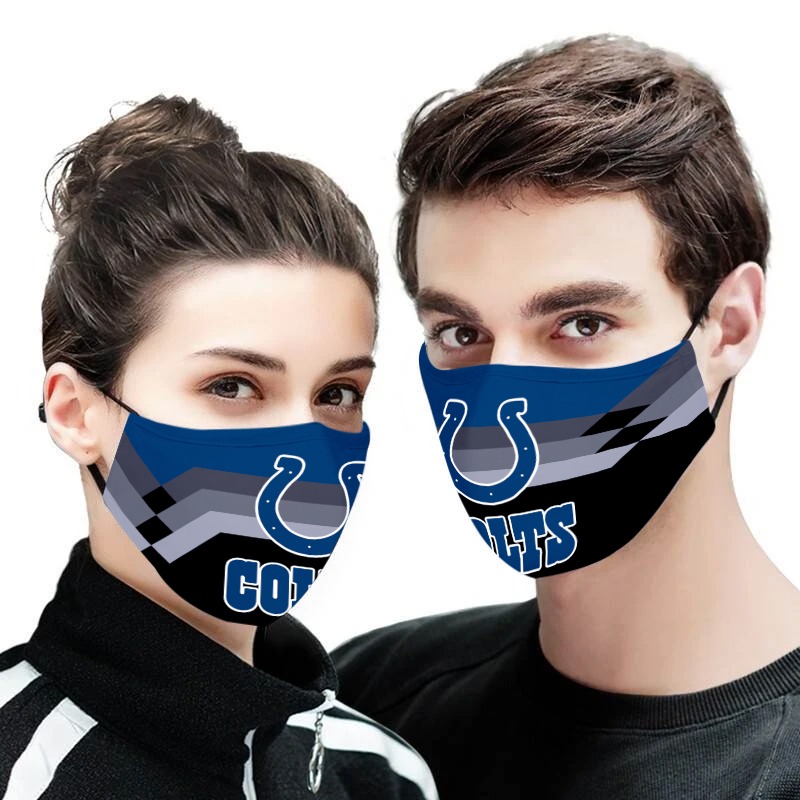Indianapolis colts full over printed face mask 1