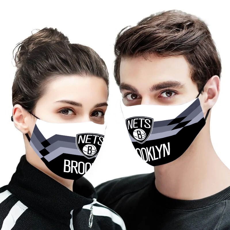 NBA brooklyn nets team all over printed face mask 1