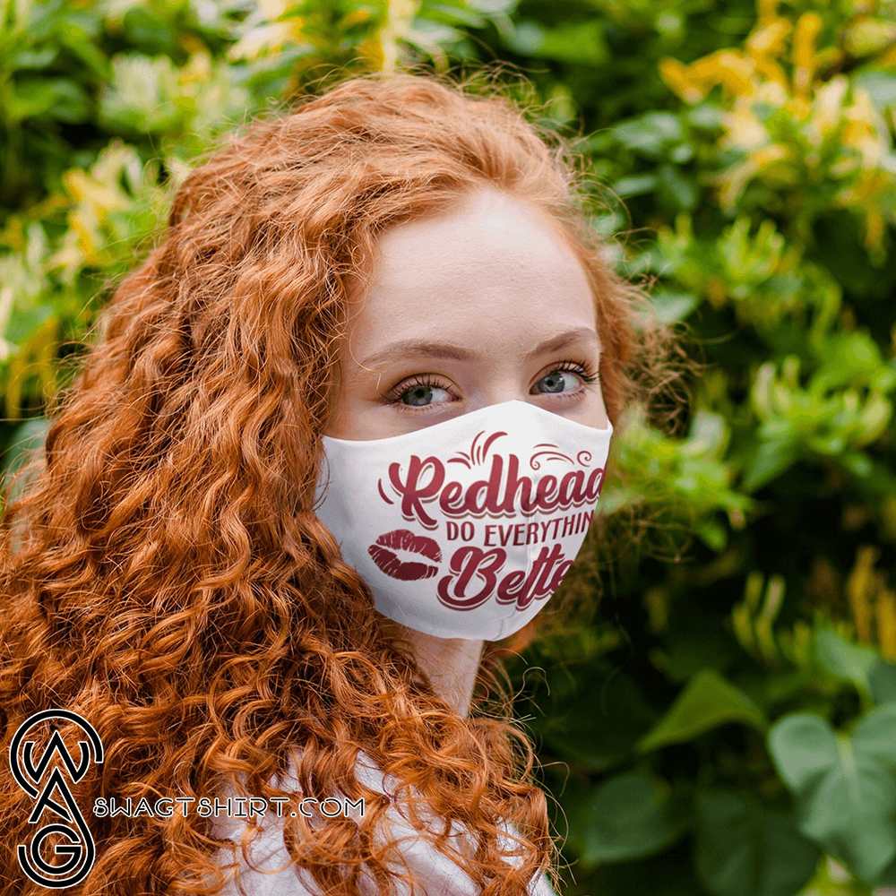 Redheads do everything better sexy lips all over printed face mask
