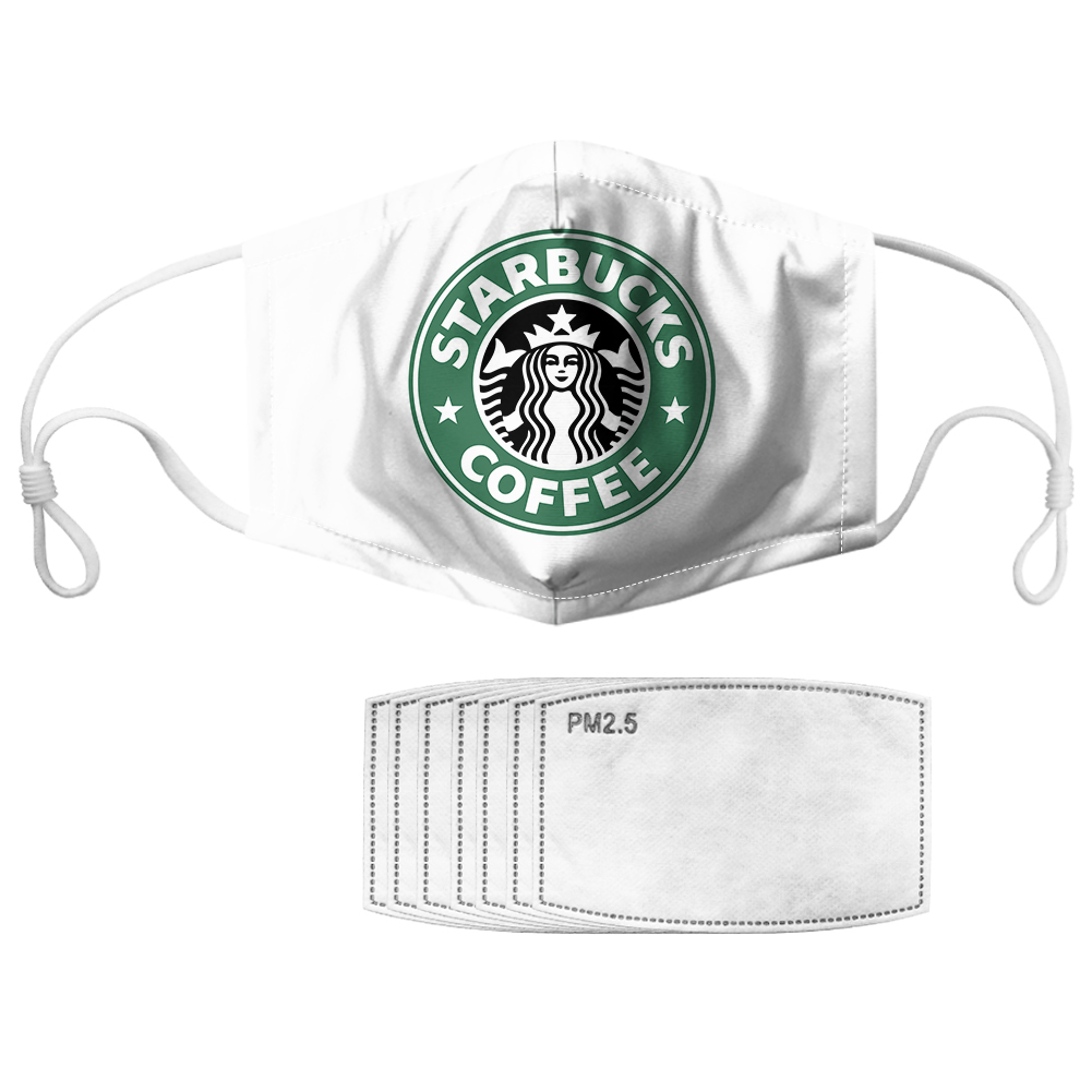 Starbucks coffee symbol all over printed face mask 1